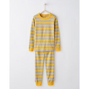 Hanna Andersson Pajama Set Size US14 Striped Long Sleeve Yellow Gray Loungewear